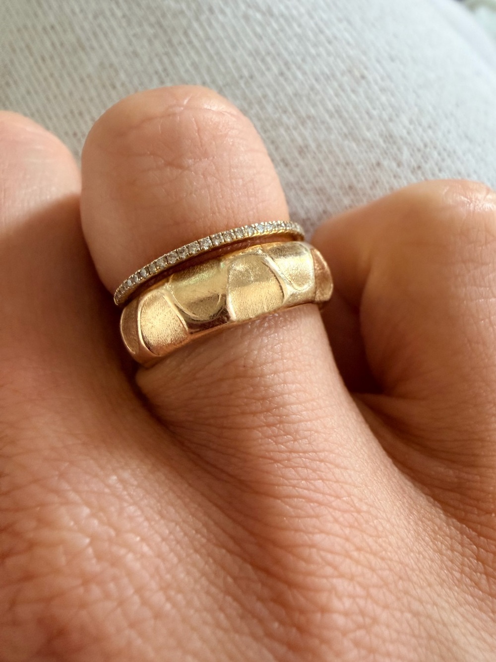 Ferko’s 14K Gold Half Eternity Pave Diamond Ring
